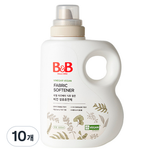 비앤비 유아 무향 비건 섬유유연제 용기형, 1.5L, 10개