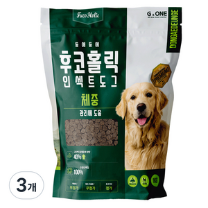 후코홀릭 전연령 도그 동애등에 프리미엄 소프트사료, 다이어트(체중감소), 1kg, 3개