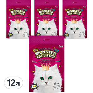 푸르미 고양이 몬스터 캣리터 1.5mm 극세사 두부모래 고급형, 10L, 12개, 복숭아향