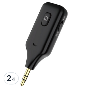 컴스 블루투스 v5.1 오디오 송수신기 AUX 스테레오 3.5mm, IH389, 블랙, 2개