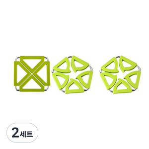 듀얼 냄비 받침대 사각 그린 + 오각 그린 2p, 혼합 색상, 2세트