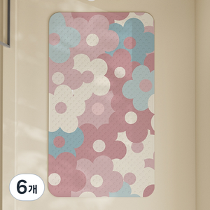 데이소이 심플 디자인 흡착 욕실 욕조 매트 70 x 40 cm, 11 분홍 꽃, 6개