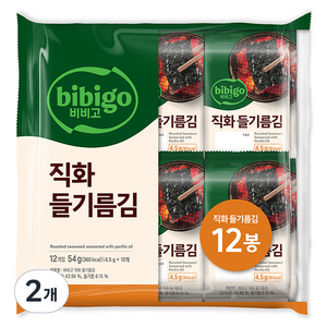 비비고 직화 들기름김, 2개, 54g