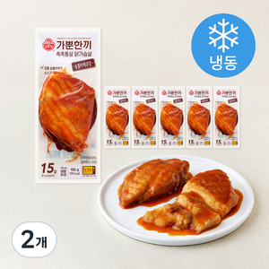 오뚜기 가뿐한끼 촉촉통살 닭가슴살 숯불바베큐맛 (냉동), 100g, 2개, 6개입