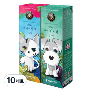 제니튼 닥터제니 주니어치약 라임향 + 민트향, 10세트, 60g