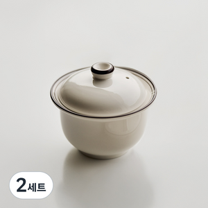 윤도자기 메종오브제 코지 계란찜기 세트, 브라운, 2세트
