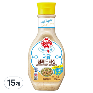 오뚜기 LIGHT & JOY 참깨 저당드레싱, 250g, 15개