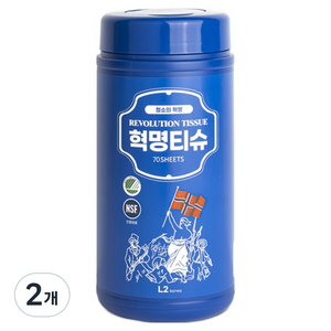 혁명티슈 데일리 아이디어 멀티클리너 세정티슈 70매, 2개