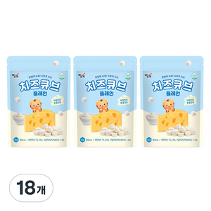 짱죽 치즈큐브 플레인, 16g, 18개, 치즈맛