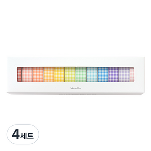 모노라이크 아르떼 마스킹테이프 12종 세트 15mm x 10m, Sherbet check, 4세트