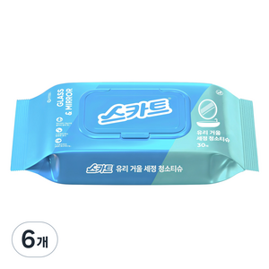스카트 유리 거울 세정 청소티슈, 6개
