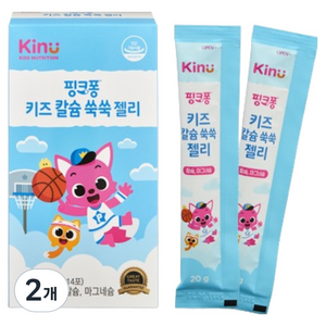 키누 핑크퐁 키즈 칼슘 쑥쑥 젤리 14p, 280g, 2개