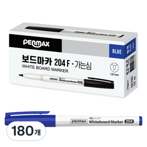 팬맥스 가는심 화이트보드마카 204F, 청색, 180개