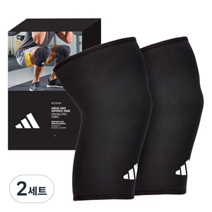 아디다스피트니스 퍼포먼스 무릎보호대 좌우세트, 2개, 블랙 + 화이트