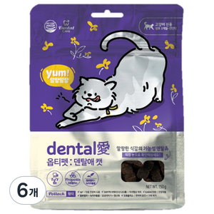 옵티펫 덴탈애 캣 말랑 츄어블 껌, 6개, 황태맛, 150g