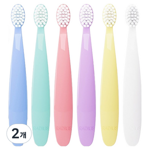 래디어스 토츠 2단계 유아칫솔, 혼합색상, 6개입, 2개