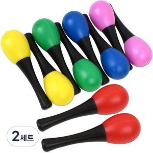 오즈토이 마라카스 5종 악기완구세트, 빨강, 초록, 노랑, 분홍, 파랑, 2세트