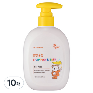꼬망풀잎 두리코스 샴푸 앤 바스 키즈워시, 10개, 400ml