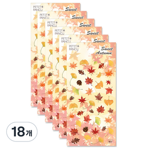 쁘띠팬시 sweet autumn 스티커 DA5413, 혼합색상, 18개