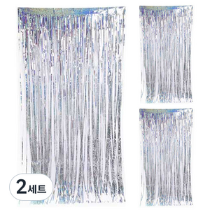 파티해 수술 은박 커튼 3p, 홀로그램실버, 2세트