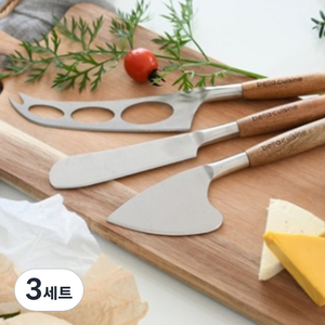 벨라쿠진 나무도마 서빙보드 + 치즈 나이프 3종, 3세트, 나무도마 + 치즈 나이프 + 치즈 스프레더 + 파마산 치즈 나이프