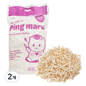 핑마루 탑쉐이빙 아스펜 베딩 3cm, 1kg, 2개