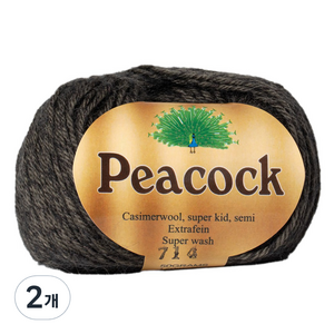yarna 피코크 뜨개실 50g, 714 차콜, 2개
