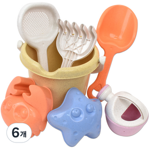 샌디토이 통 모래놀이 물조리개 바스켓 세트 3011b, 혼합색상, 6개, 500g