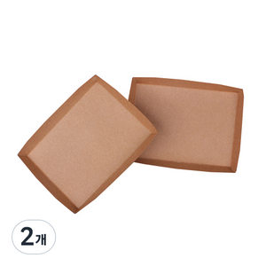 일회용 크라프트 사각 종이접시 DK-6 18.6 x 13.6 x 2.5 cm, 100개입, 2개