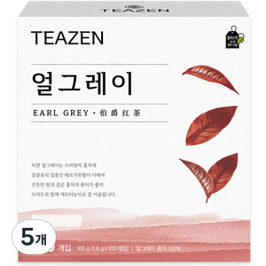 티젠 얼그레이 홍차, 1.6g, 100개입, 5개
