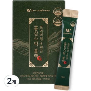 푸름웰니스 프리미엄 6년근 홍삼스틱 블랙 25mg, 300g, 2개