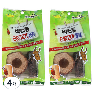 벅스존 참나무 곤충 놀이목 먹이접시 세트, 4개