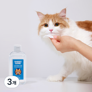쉬즈곤 반려동물 페이스워터 저자극 눈물지우개, 200ml, 3개
