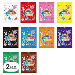 종이나라 클레이나라 유아용 클레이 10종, 혼합색상, 500g, 2세트