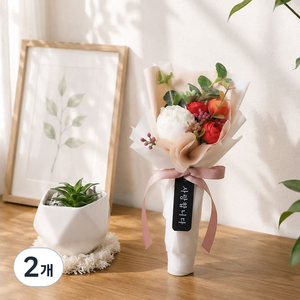 아스파시아 납골당 성묘 피어니 미니 꽃다발 사랑합니다, 레드, 2개