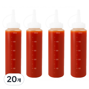 리빙메이커 BPA FREE 잘라쓰는 입구 넓은 말랑타입 소스통, 500ml, 20개