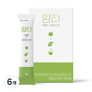 얌티 애플 샤인머스켓 분말, 3g, 10개입, 6개