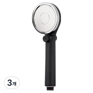 대림바스 수압상승 온오프 와이드형 샤워헤드, 무광 블랙, 3개