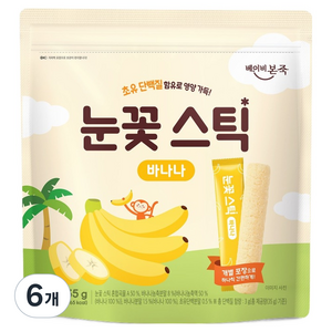 베이비본죽 눈꽃스틱 과자, 6개, 35g, 바나나