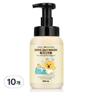 베비언스 카카오 무지 키즈 헤어 앤 버블 바디워시, 500ml, 10개