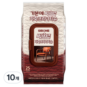 기본에 빅사이즈 가죽 크리너 티슈 캡형 25매, 307g, 10개