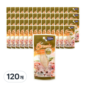 테비 6flavor 닭가슴살 고양이 간식, 치킨맛, 22g, 120개
