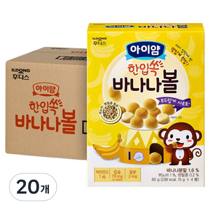 아이얌 일동후디스 한입쏙 바나나볼, 20개, 60g, 바나나맛