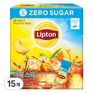 립톤 제로슈가 믹스 복숭아 아이스티분말, 5g, 30개입, 15개