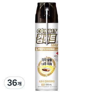 컴배트 프로페셔널 맥스 바퀴용 살충제, 500ml, 36개