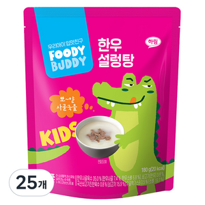 푸디버디 유아용 한우 설렁탕, 180g, 25개