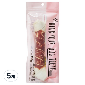 띵크유어도그티 강아지 딩고껌 특대형 1P, 소고기, 130g, 5개