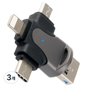 컴스 4 IN 1 OTG 멀티 카드리더기 TF Micro SD전용 USB 3.1 Type C, 3개, IH491