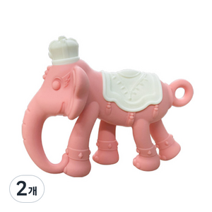 앙쥬 3D 코끼리 치발기, 핑크, 2개