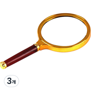 릴리 우드손잡이 돋보기 60mm, 브라운, 3개